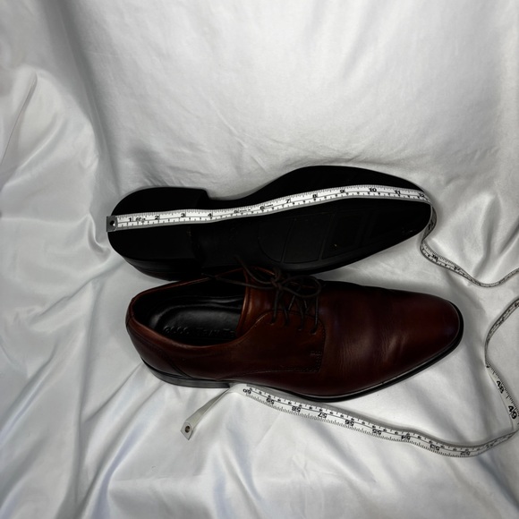 ECCO London Plain Toe Almond Brown Leather Derby Oxford Dress Shoe 9/9.5. EU 43 - Picture 11 of 15